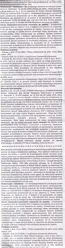 Communication of the city: Kraków (Polska) - ticket abverse. mandat to w sumie też bilet
2024