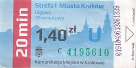 Communication of the city: Kraków (Polska) - ticket abverse. 