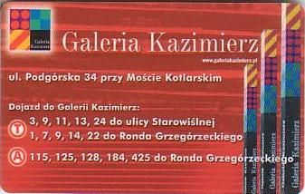 Communication of the city: Kraków (Polska) - ticket abverse. cena: 131,4zł