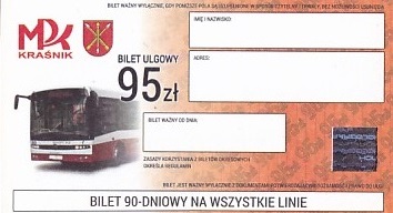 Communication of the city: Kraśnik (Polska) - ticket abverse