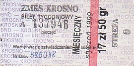 Communication of the city: Krosno (Polska) - ticket abverse. <IMG SRC=img_upload/_przebitka.png alt="przebitka">