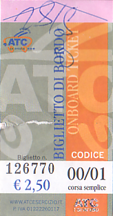 Communication of the city: La Spezia (Włochy) - ticket abverse. 
