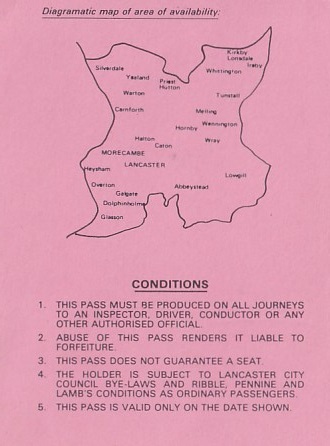 Communication of the city: Lancaster (Wielka Brytania) - ticket reverse