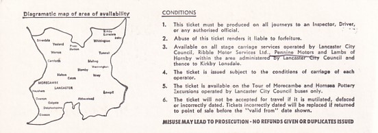 Communication of the city: Lancaster (Wielka Brytania) - ticket reverse