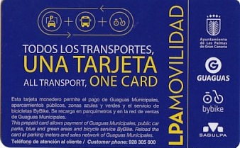 Communication of the city: Las Palmas (Hiszpania) - ticket reverse