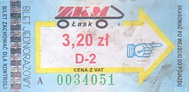 Communication of the city: Łask (Polska) - ticket abverse