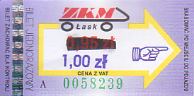 Communication of the city: Łask (Polska) - ticket abverse. <IMG SRC=img_upload/_przebitka.png alt="przebitka">