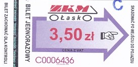 Communication of the city: Łask (Polska) - ticket abverse