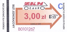 Communication of the city: Łask (Polska) - ticket abverse