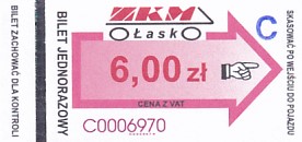 Communication of the city: Łask (Polska) - ticket abverse
