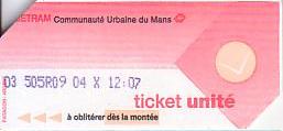 Communication of the city: Le Mans (Francja) - ticket abverse