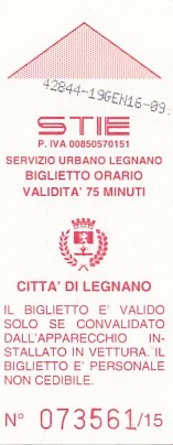 Communication of the city: Legnano (Włochy) - ticket abverse