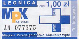 Communication of the city: Legnica (Polska) - ticket abverse. okolicznościowy
