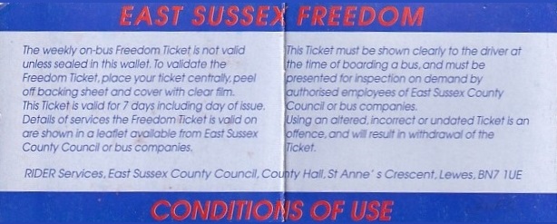 Communication of the city: Lewes (Wielka Brytania) - ticket reverse