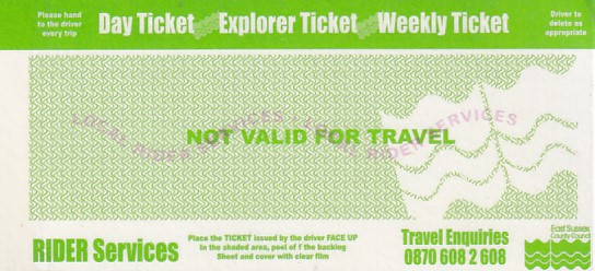 Communication of the city: Lewes (Wielka Brytania) - ticket abverse.
