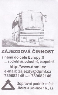 Communication of the city: Liberec (Czechy) - ticket reverse