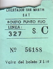 Communication of the city: Libertador San Martin (Argentyna) - ticket abverse