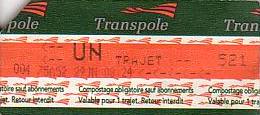 Communication of the city: Lille (Francja) - ticket abverse. 