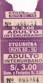 Communication of the city: Lima (Peru) - ticket abverse