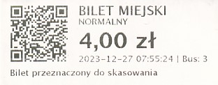 Communication of the city: Limanowa (Polska) - ticket abverse. <IMG SRC=img_upload/_0wymiana2.png>