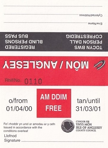 Communication of the city: Llangefni (Wielka Brytania) - ticket abverse