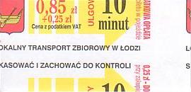 Communication of the city: Łódź (Polska) - ticket abverse. <IMG SRC=img_upload/_0blad.png alt="błąd">