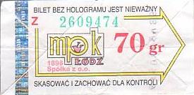 Communication of the city: Łódź (Polska) - ticket abverse. <IMG SRC=img_upload/_0wymiana2.png>