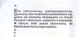 Communication of the city: Łódź (Polska) - ticket reverse