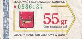 Communication of the city: Łódź (Polska) - ticket abverse. 