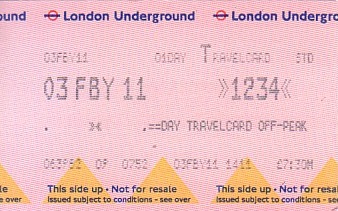 Communication of the city: London (Wielka Brytania) - ticket abverse