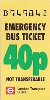 Communication of the city: London (Wielka Brytania) - ticket abverse. <i>Emergency Bus Ticket</i>!
Jak to działało?
W latach 90-tych kierowcy miejskich autobusów
w Londynie sprzedawali takie bilety wyłącznie
podczas awarii pokładowego automatu biletowego.
Cały bloczek takich awaryjnych biletów
można zobaczyć <a href=http://tickets.cba.pl/img_upload/London105c106c107c108c109c.jpg rel=nofollow target=_blank><b>tutaj (skan) »</b></a>, bądź <a href=http://tickets.cba.pl/img_upload/__EmergencyBusTicketsLondon.jpg rel=nofollow target=_blank><b>tutaj (zdjęcie w lepszych kolorach) »</b></a>