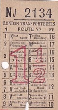 Communication of the city: London (Wielka Brytania) - ticket abverse. 