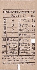 Communication of the city: London (Wielka Brytania) - ticket reverse
