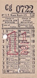 Communication of the city: London (Wielka Brytania) - ticket abverse. 