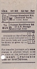 Communication of the city: London (Wielka Brytania) - ticket reverse