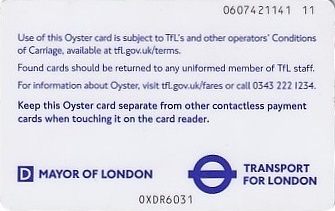 Communication of the city: London (Wielka Brytania) - ticket reverse