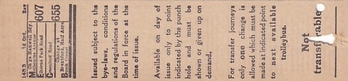 Communication of the city: London (Wielka Brytania) - ticket reverse