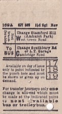 Communication of the city: London (Wielka Brytania) - ticket reverse