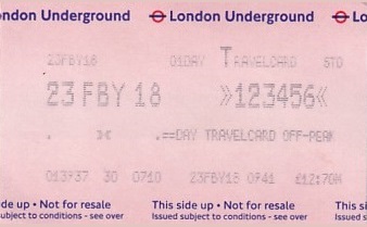 Communication of the city: London (Wielka Brytania) - ticket abverse. 