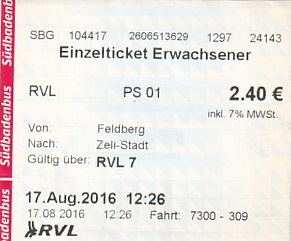 Communication of the city: Lörrach (Niemcy) - ticket abverse