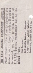 Communication of the city: Lowestoft (Wielka Brytania) - ticket reverse