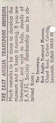 Communication of the city: Lowestoft (Wielka Brytania) - ticket reverse