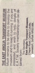 Communication of the city: Lowestoft (Wielka Brytania) - ticket reverse