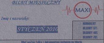 Communication of the city: Łowiczki (Polska) - ticket abverse. 