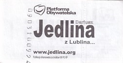 Communication of the city: Lublin (Polska) - ticket reverse