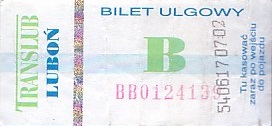 Communication of the city: Luboń (Polska) - ticket abverse. inny hologram