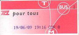 Communication of the city: Lyon (Francja) - ticket abverse. seria BC
