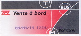 Communication of the city: Lyon (Francja) - ticket abverse. 