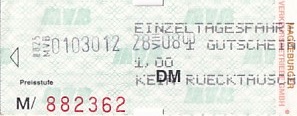 Communication of the city: Magdeburg (Niemcy) - ticket abverse
