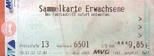 Communication of the city: Mainz (Niemcy) - ticket abverse